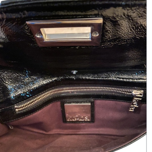 KOOBA Black Patent Leather  Clutch with Silver Accent - Picture 3 of 5
